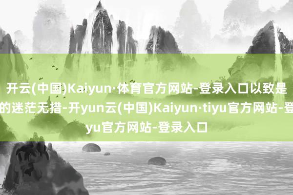 开云(中国)Kaiyun·体育官方网站-登录入口以致是对改日的迷茫无措-开yun云(中国)Kaiyun·tiyu官方网站-登录入口