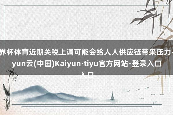 世界杯体育近期关税上调可能会给人人供应链带来压力-开yun云(中国)Kaiyun·tiyu官方网站-登录入口